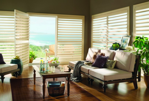 Bi pass Patio door vinyl shutters