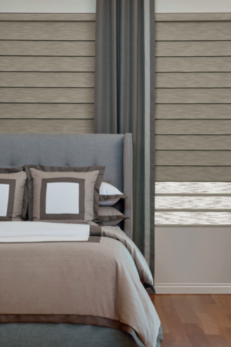 Flat roman shade with duolite