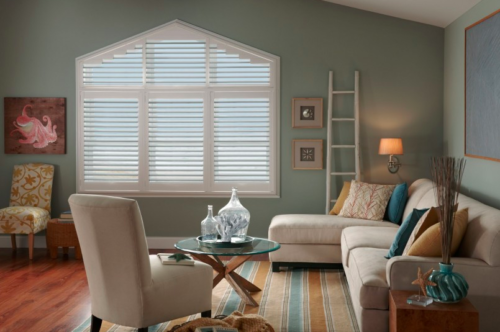 Specialty shade vinyl shutters