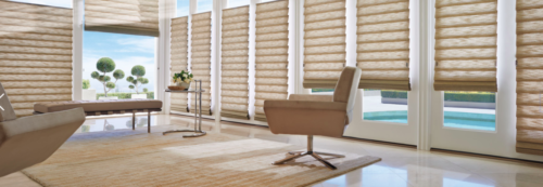 Woven wood roman shade