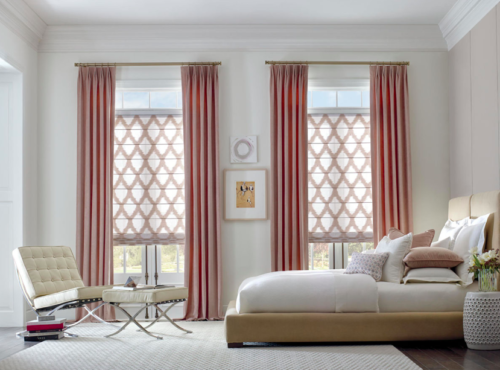 Design studio drapery with roman shades